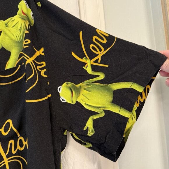 Disney Kermit the Frog Men’s XXL Button Up Shirt PBS Sesame Street The Muppets - Picture 6 of 13